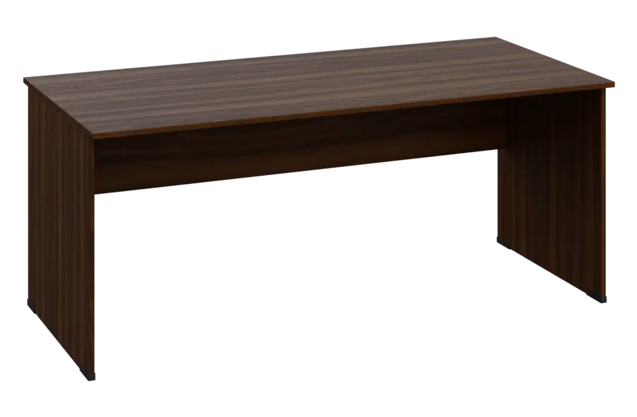 EPL 28 - 18 stůl kancelářský, dřevěná podnož, deska 25 mm, široký 1800 mm, ořech královský